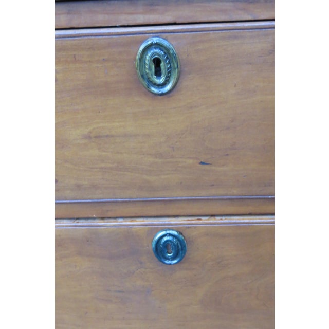 1800s Solid Wood Chest of Drawers With Glass Handles For Sale - Image 4 of 12