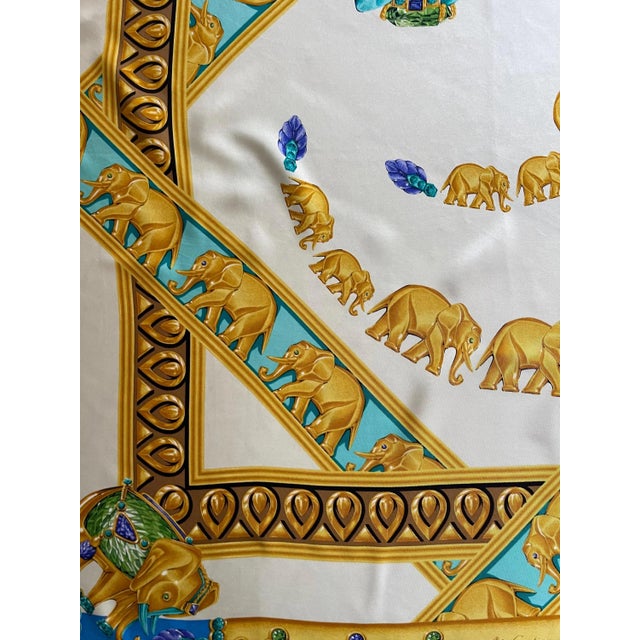 Textile Cartier Silk Scarf - Multi Elephant - “Must Be Cartier” For Sale - Image 7 of 9
