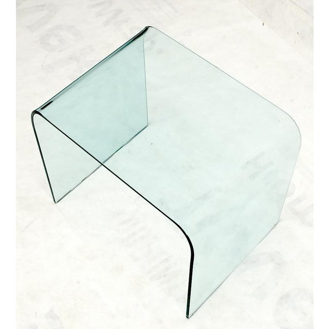 Glass Italian Mid 20th Century Bent Glass End Table Stand For Sale - Image 7 of 13