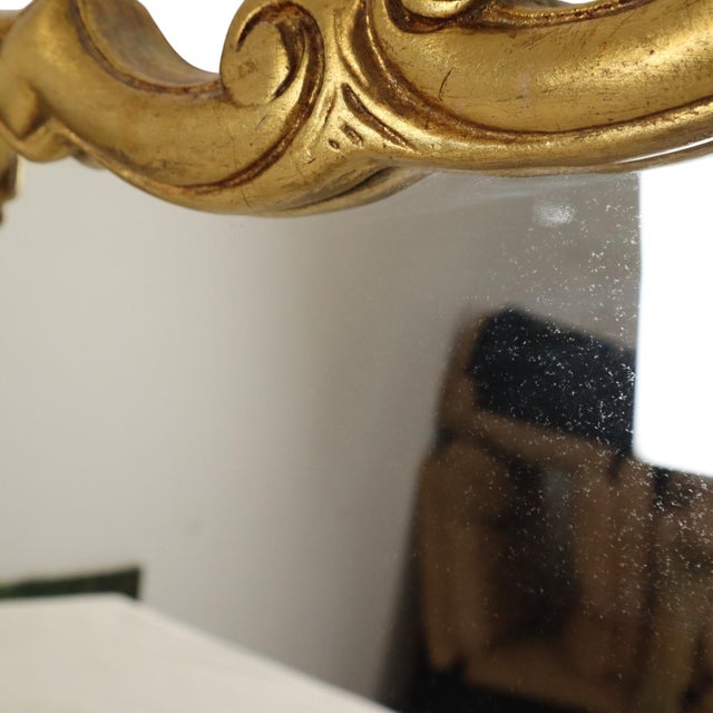Vintage French Baroque Style Gold Crested Mirror, 1960s For Sale - Image 18 of 18