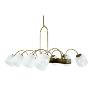 Mid-Century Modern Reticello Glass Chandelier from Venini, Italy, 1940s For Sale
