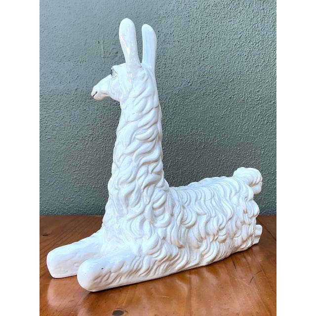 Vintage Glazed Ceramic Llama For Sale - Image 10 of 12