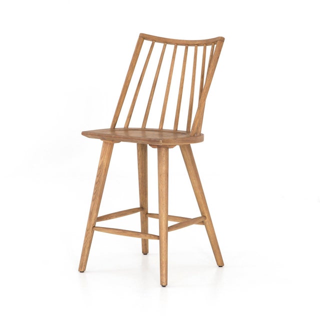 Contemporary Four Hands Lewis Windsor Counter Stool - Sandy Oak For Sale - Image 3 of 10