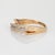 90s Vintage Diamond Crossover Ring Sz 9 14k Yellow Gold Double Row Bypass Band For Sale - Image 4 of 7