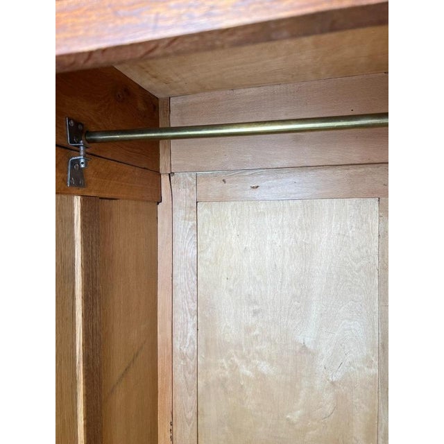 Vintage French Louis XVI Style Carved Oak 4-Door Wardrobe For Sale - Image 10 of 12