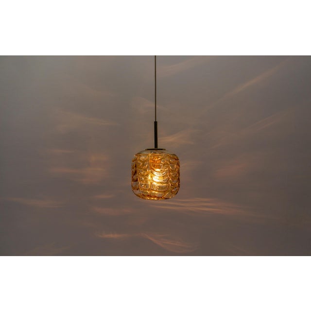 1960s Yellow Murano Glass Ball Pendant Lamp from Doria Leuchten, 1960s For Sale - Image 5 of 8