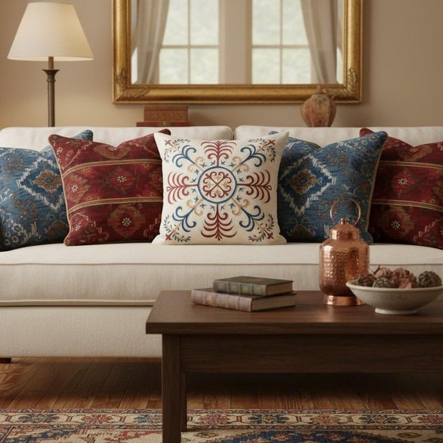 New Hand-Embroidered 100% Silk Cushion Cover – Authentic Uzbek Textile Art Elevate your home décor with this exquisite...