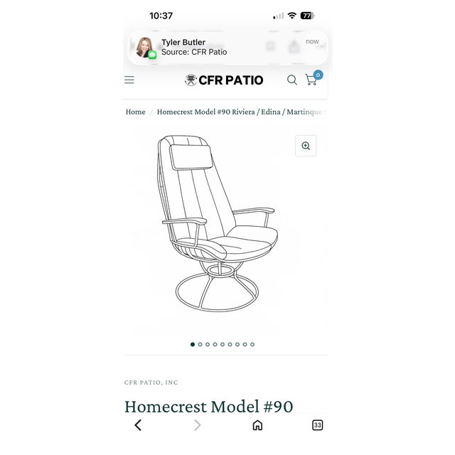 1960s 1966 Homecrest Model #90 Martinique Swivel Rocker Full Set - Two Chairs With Cushions and Ottomans For Sale - Image 5 of 8