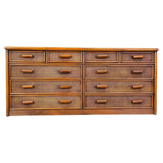 Vintage Rattan and Bamboo Chest of Drawers, 1970s For Sale - Image 12 of 12