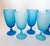 Mid-Century Modern 1960s Carlo Moretti Italy Satinato Frosted Blue Wine Water Glasses - Set of 7 For Sale - Image 3 of 12