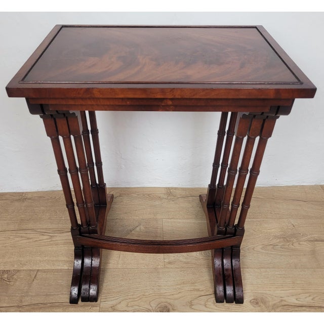 Vintage Nesting Tables in Mahogany, 1950, Set of 3 For Sale - Image 12 of 18