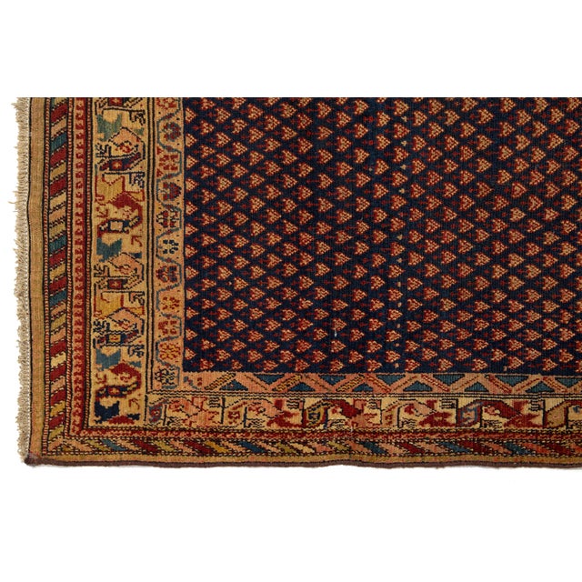 Blue Antique Malayer Persian Wool Rug With Allover Pattern For Sale In New York - Image 6 of 8