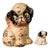 Antique Hubley Cast Iron Puppo Dog Coin Bank & Miniature Figure Set Grace Drayton For Sale