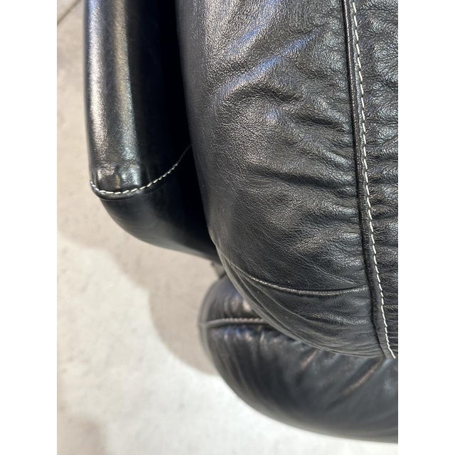 Piumotto Sofa in Black Leather by Arrigo Arrigoni for Busnelli, 1970s For Sale - Image 15 of 18