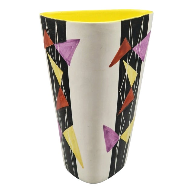 Mid-Century Modern Hand-Painted Ceramic Model 217 Vase from Vallauris, France, 1950s For Sale