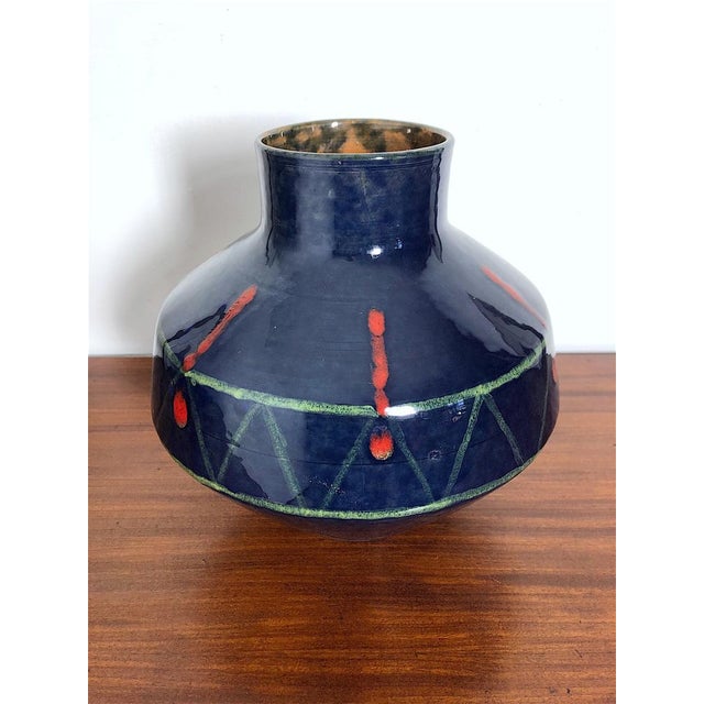 Blue Italian Bassetti Ceramic Vase, 1960s For Sale - Image 8 of 10