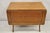 Vintage Mid Century Modern Klismos Saber Leg Oak Wood Drop Leaf Dining Table. Center table top appears to be oak plywood,...