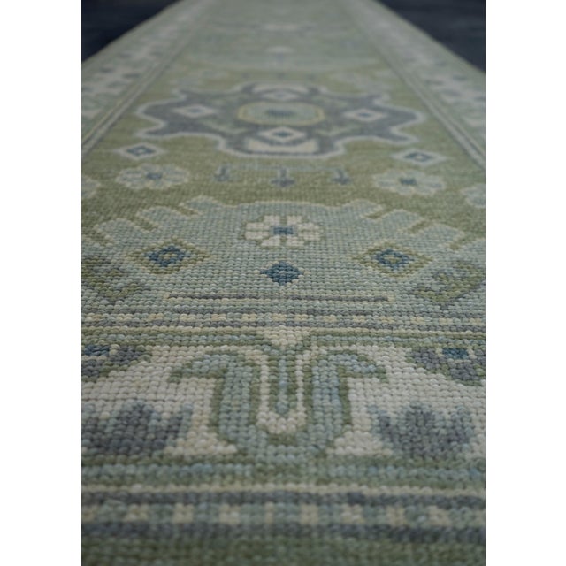 Turkish Oushak Rug 3' x 12'3" #19225 For Sale - Image 4 of 8
