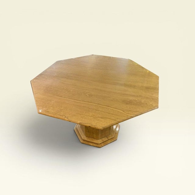 Italian Travertine Marble Table, 1970s For Sale - Image 4 of 6