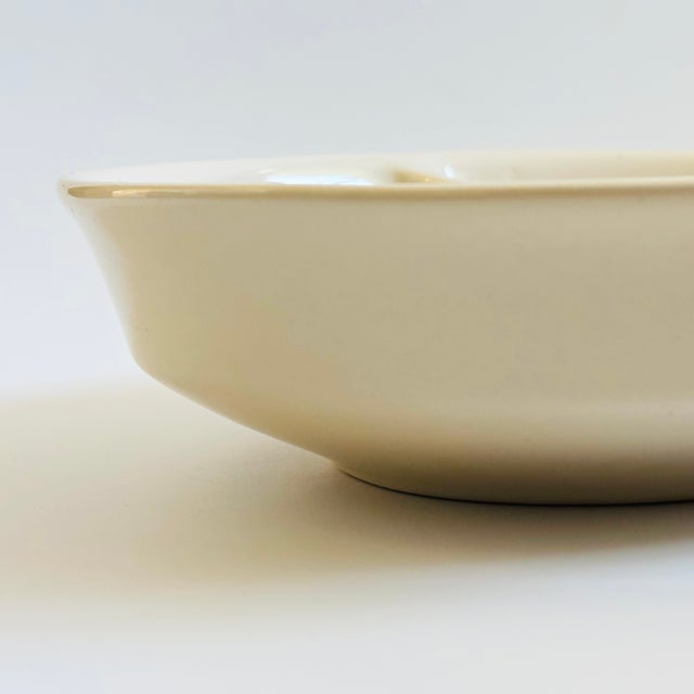 White Franciscan Earthenware Divided Oval Serving Bowl For Sale - Image 8 of 10