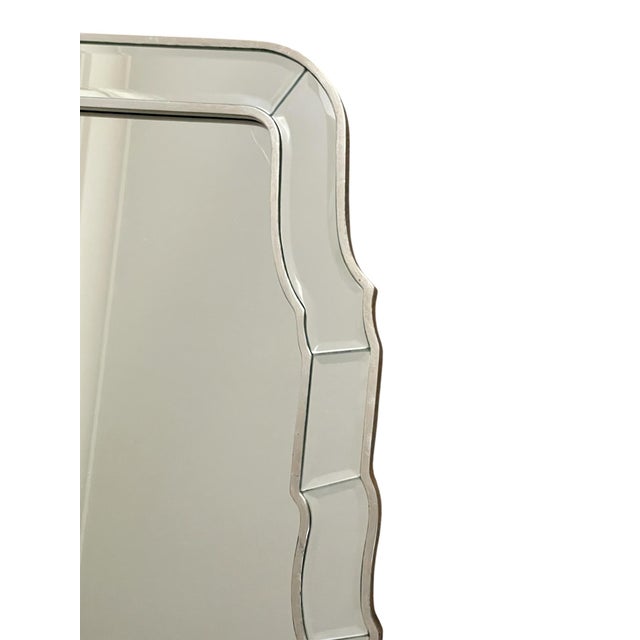 Queen Anne Hand Carved Queen Anne Mirror Finished in Distressed Silver Leaf by Mirror Home For Sale - Image 3 of 6