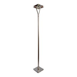 Minimalism Sillux Aluminum Murano Blown Circle Art Glass Floor Lamp For Sale