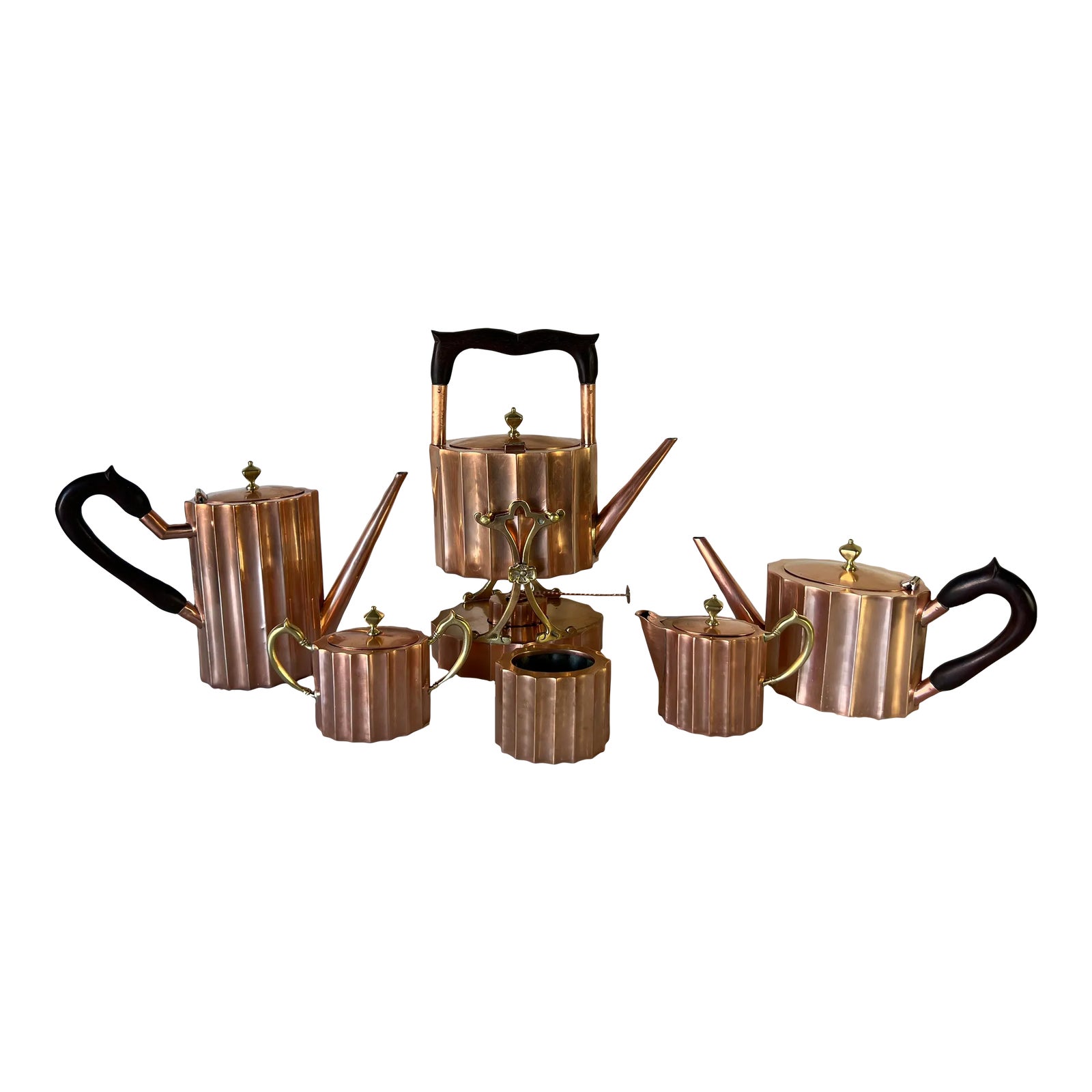 1960s J. Jimenez Copper Tea Set 6 Pieces Chairish