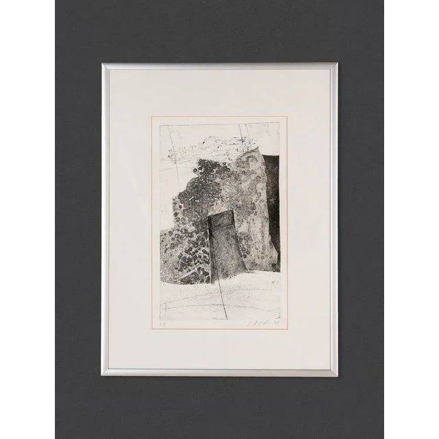 Fragments, Black & White Etchings, Set of 2, Framed For Sale - Image 4 of 13