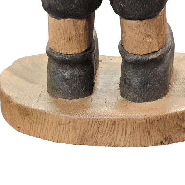 Hand-Carved Folk Art Mickey Mouse Wood Sculpture Figurine 12" For Sale - Image 11 of 13