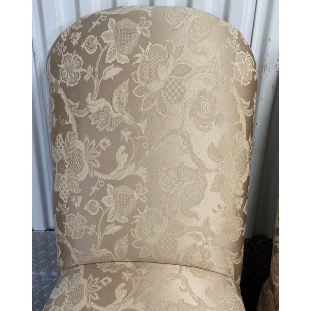 Late 20th Century Upholstered Skirted Parsons Chairs - A Pair For Sale In New York - Image 6 of 10