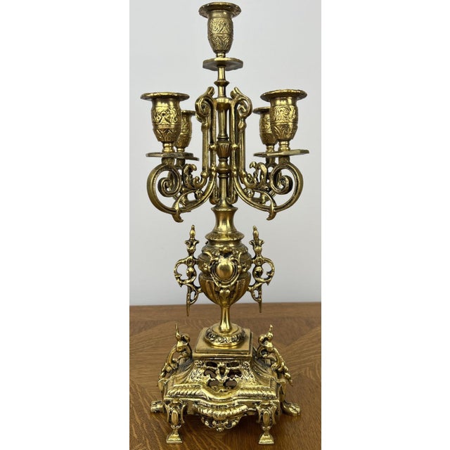 Vintage Candleholders in Brass, Set of 2 For Sale - Image 11 of 12