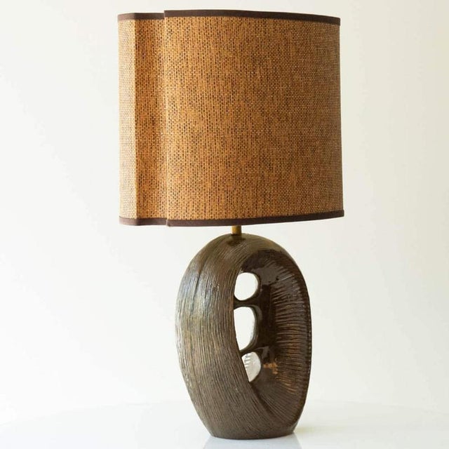 Beautiful ceramic table lamp, UK 1960s. This lamp base brings refined elegance and rich visual appeal to any interior....