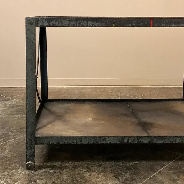 Antique Industrial Steel Cart ~ Table For Sale In Dallas - Image 6 of 11