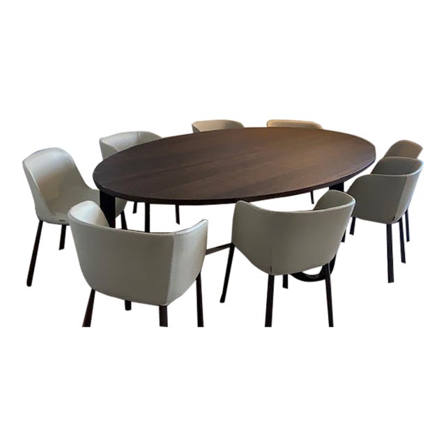Dining Table and Chairs, Italian Modern - Set of 11 For Sale