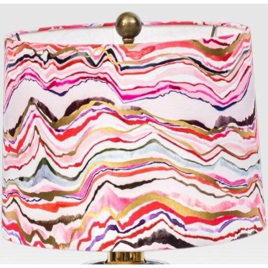 Vintage Waterford Cut Crystal Table Lamp With Custom Agate Drum Shade This striking vintage table lamp masterfully...