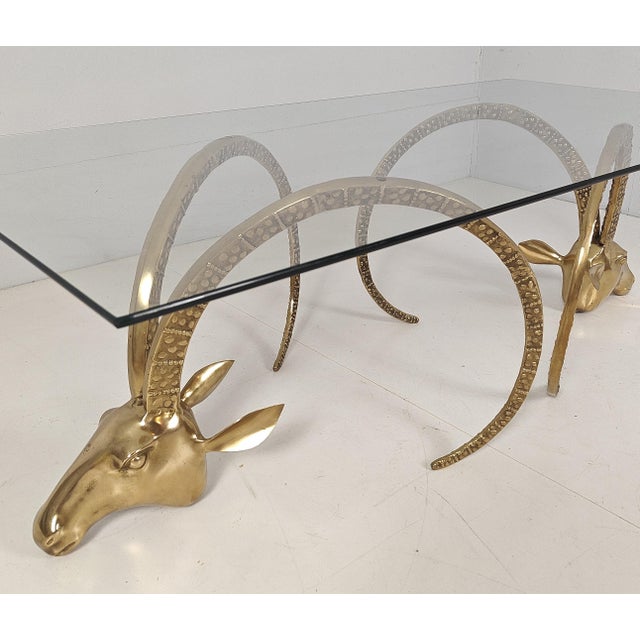 Mid-Century Modern Vintage Ibex Brass Coffee Table in the style of Alain Chervet, France, 1970s For Sale - Image 3 of 6