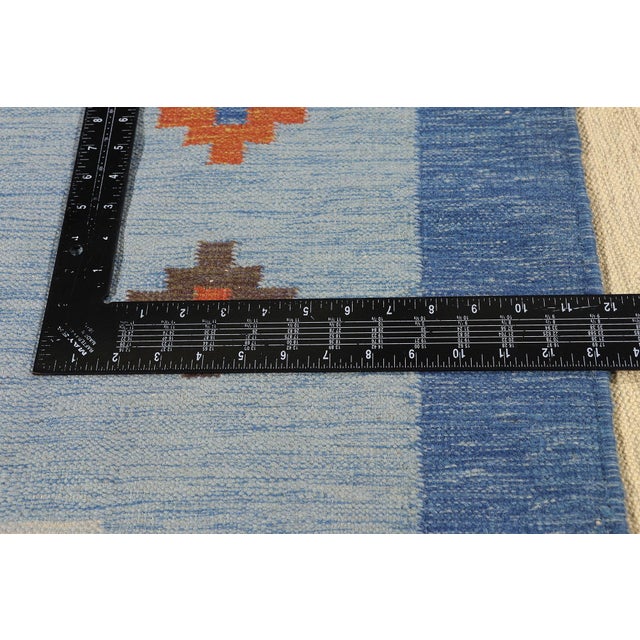 Textile Vintage Scandinavian Style Indian Kilim Rug, 08'03 X 09'10 For Sale - Image 7 of 10
