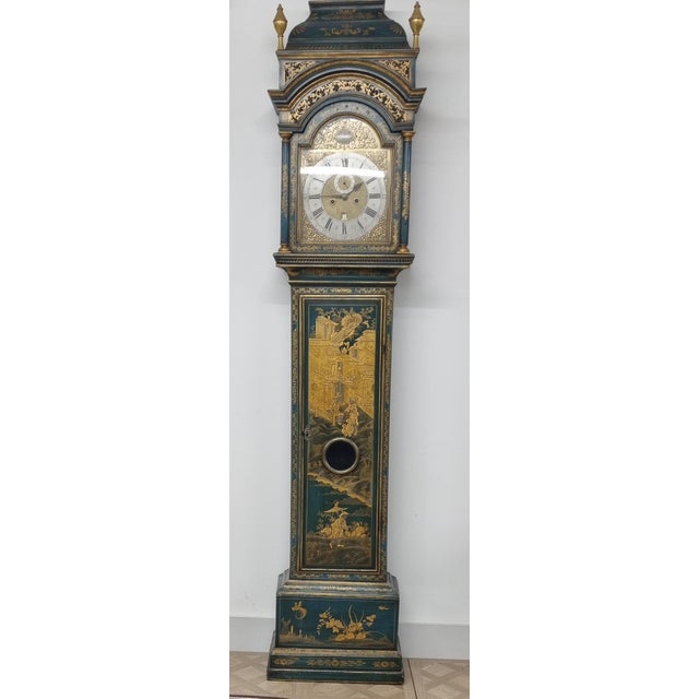 Gilt-Lacquer Longcase Clock by William Kipling, London, 1720 For Sale - Image 6 of 18