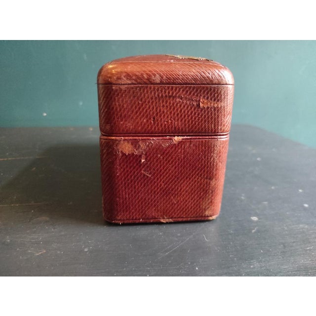 Antique French Jewellery Box in Leather and Silver For Sale - Image 3 of 11