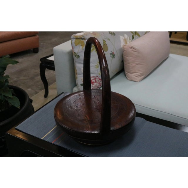 Chinese Late 19th Century Chinese Wood Basket For Sale - Image 3 of 8