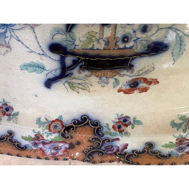 Large Mid 19th Century Unmarked Polychrome Platter For Sale - Image 14 of 18