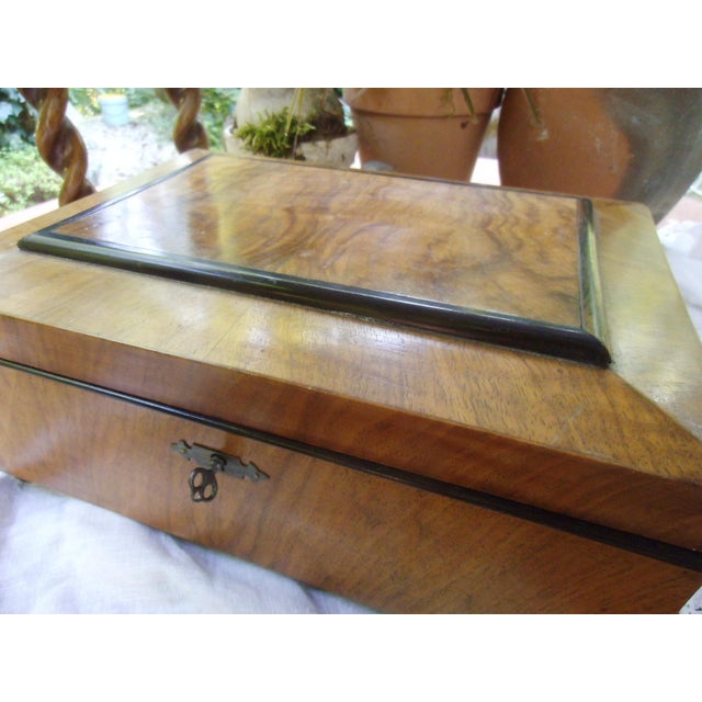 Wood Vintage Biedermeier Sewing Box For Sale - Image 7 of 14