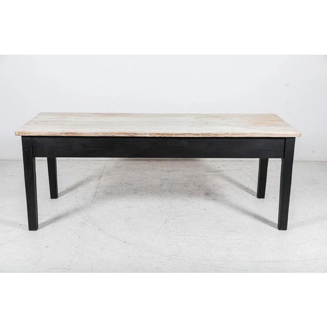 Black 19th Century Ebonised Pine Scrub Top Farmhouse Table For Sale - Image 8 of 17