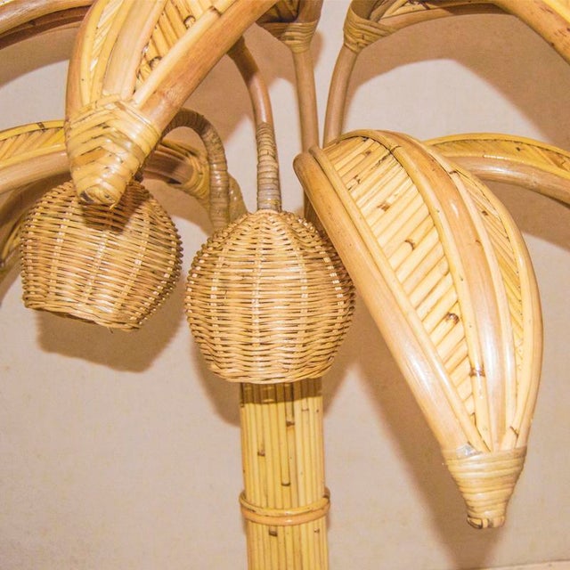 Rattan Palm Table Lamp For Sale - Image 6 of 8