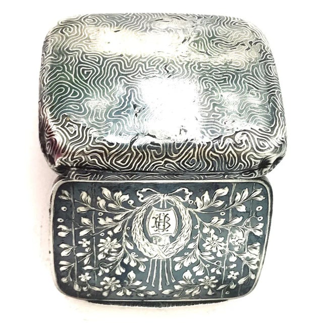 Metal 19th Century Russian Niello Silver Tobacco Case For Sale - Image 7 of 13