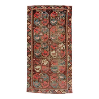 House of Séance - 1890s Antique Karakalpak Turkmenistan Wool Pile Hand-Knotted Rug - 4’4” X 8'7" For Sale