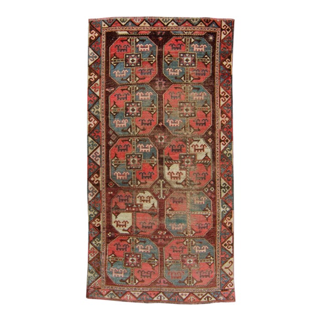 House of Séance - 1890s Antique Karakalpak Turkmenistan Wool Pile Hand-Knotted Rug - 4’4” X 8'7" For Sale