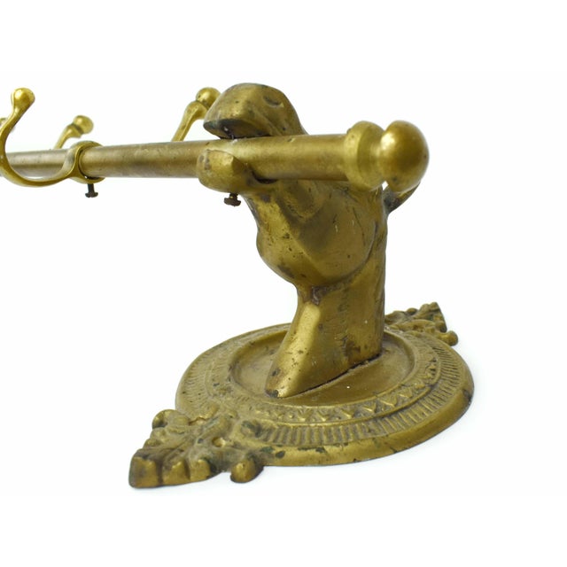 Early 20th Century Early 20th Century Solid Brass Horse Head Wall Mounted Equestrian Coat Rack or Towel Rail - 5 Double Hooks For Sale - Image 5 of 14
