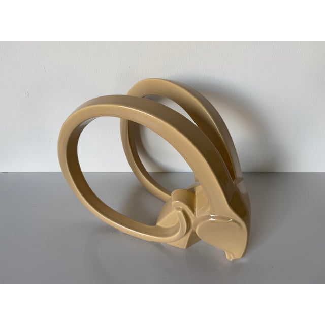 1980s Jaru Glazed Ceramic Gazelle / Ram’s Head Sculpture For Sale - Image 4 of 12