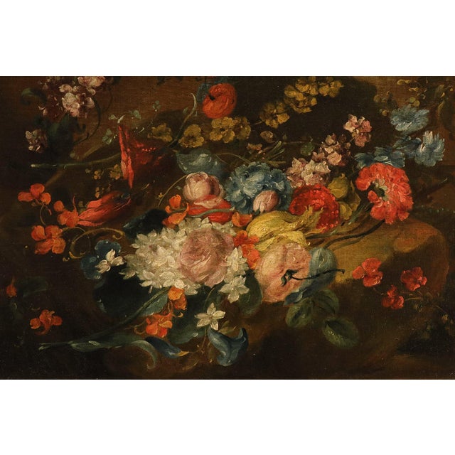 Early 18th Century Antoine Monnoyer, Il Giovane, Still Lifes of Flowers, 1720, Oil on Canvases, Set of 2 For Sale - Image 5 of 14
